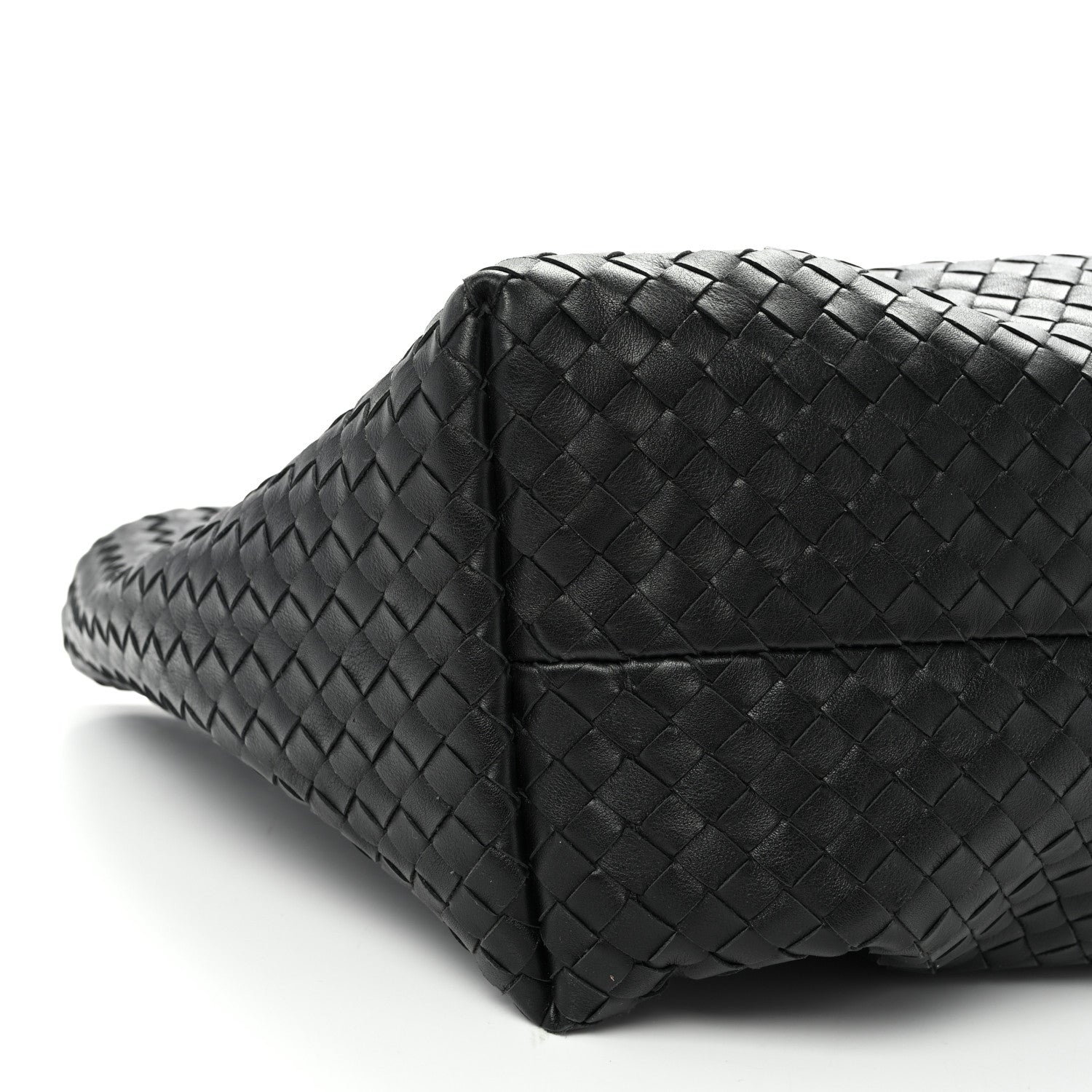 Calfskin Intrecciato Pinacoteca Reversible Tote Black Fondant