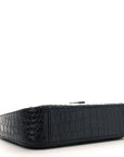 Calfskin Crocodile Embossed Le 5 A 7 Hobo Black