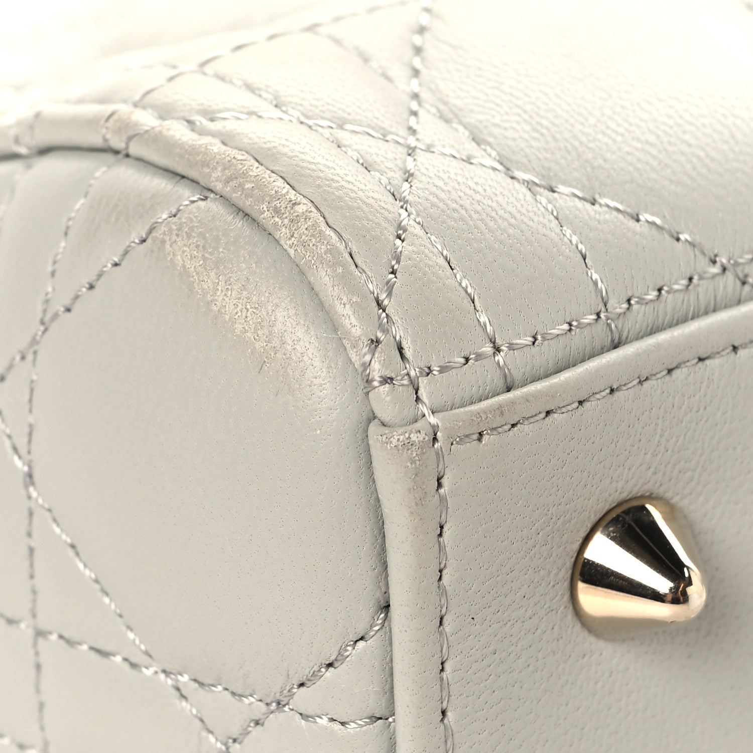 Lambskin Cannage Medium Lady D1OR Grey