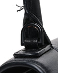Shiny Box Calfskin Strass Hourglass Top Handle Bag XS Black
