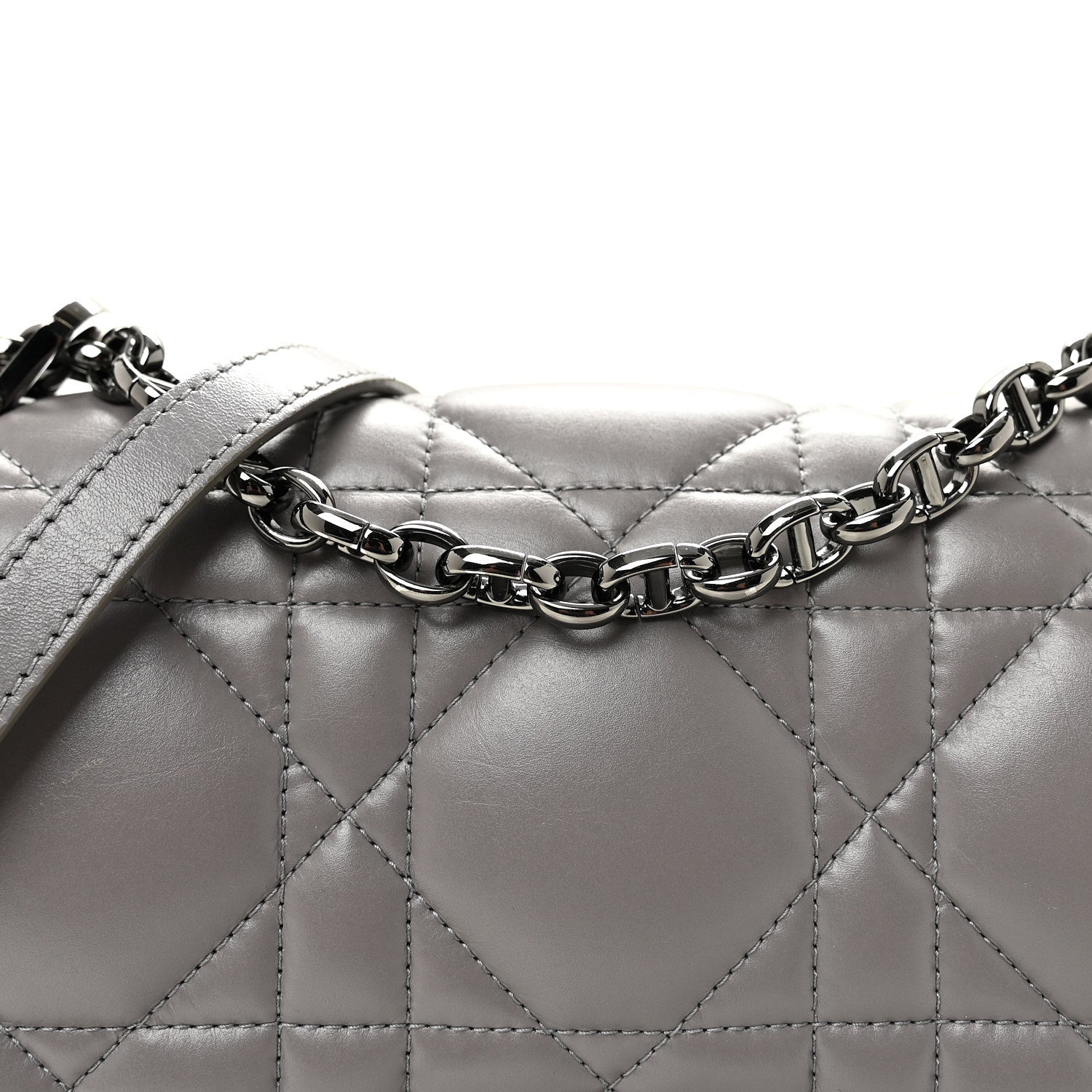 Calfskin Macrocannage Medium Caro Bag Iron Grey