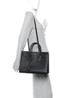 Grained Calfskin Small Sac De Jour Black