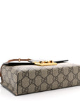 GG Supreme Monogram Calfskin Mini Padlock Top Handle Shoulder Bag Beige Black Cuir