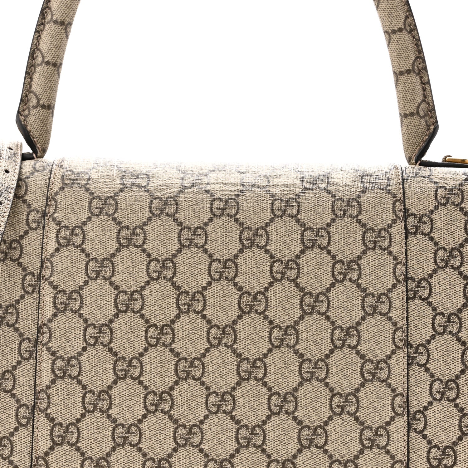 X GCCI GG Supreme Monogram Medium Hourglass Top Handle Bag Beige Ebony