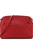 Nappa Intrecciato Nodini Crossbody Messenger Red