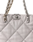 Lambskin Quilted CHNL 19 Shopping Bag Grey