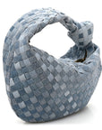 Nappa Denim Effect Intrecciato Teen Jodie Hobo Denim