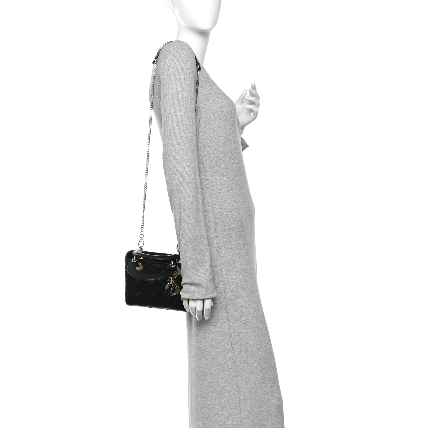 Lambskin Cannage Mini Lady D1OR Black