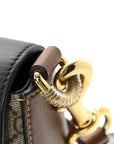 GG Supreme Monogram Web Medium Padlock Messenger Shoulder Bag Black