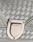 Metallic Patent Micro-Cannage Baby D1ORama Flap Bag Silver