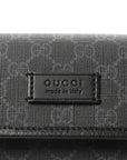 GG Supreme Monogram Web Slim Belt Bag Black Grey