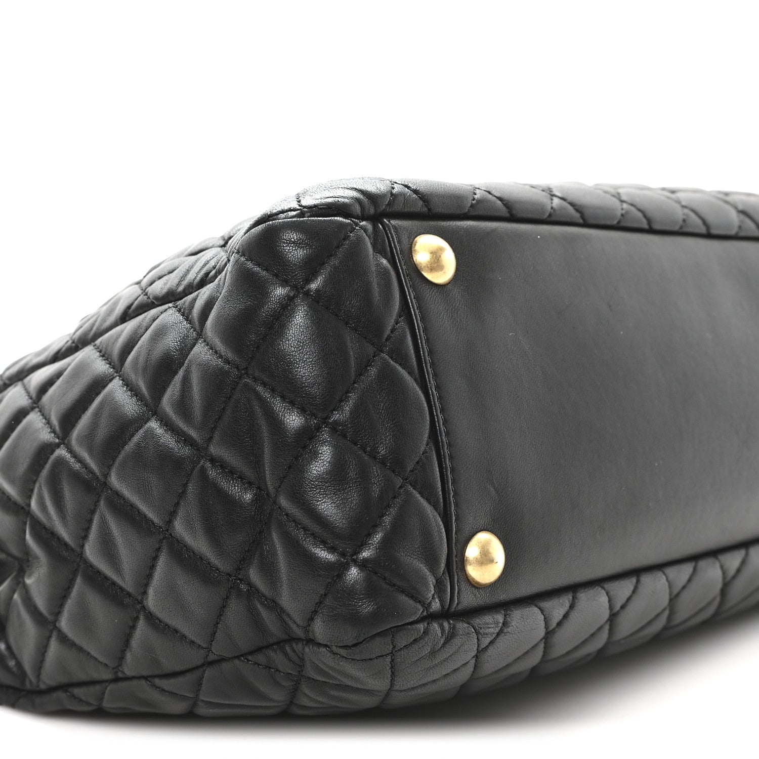 Lambskin Quilted Large Tote Black