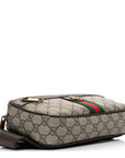 Soft GG Supreme Monogram Medium Ophidia Belt Bag Dark Brown