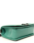 Glazed Calfskin Medium Boy Flap Green