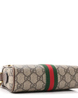 GG Supreme Monogram Web Mini Ophidia Shoulder Bag Brown
