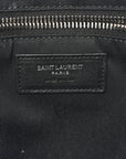 Raffia Linen Calfskin Small Rive Gauche Tote Black