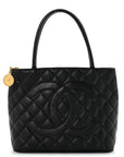 Caviar Quilted Medallion Tote Black