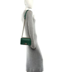 Lambskin Quilted Small Boy Flap Green