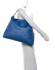 Nappa Intrecciato Medium Convertible Tote Atlantic