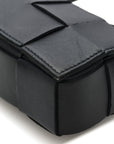 Lambskin Maxi Intrecciato Extra Mini Cassette Crossbody Bag Black