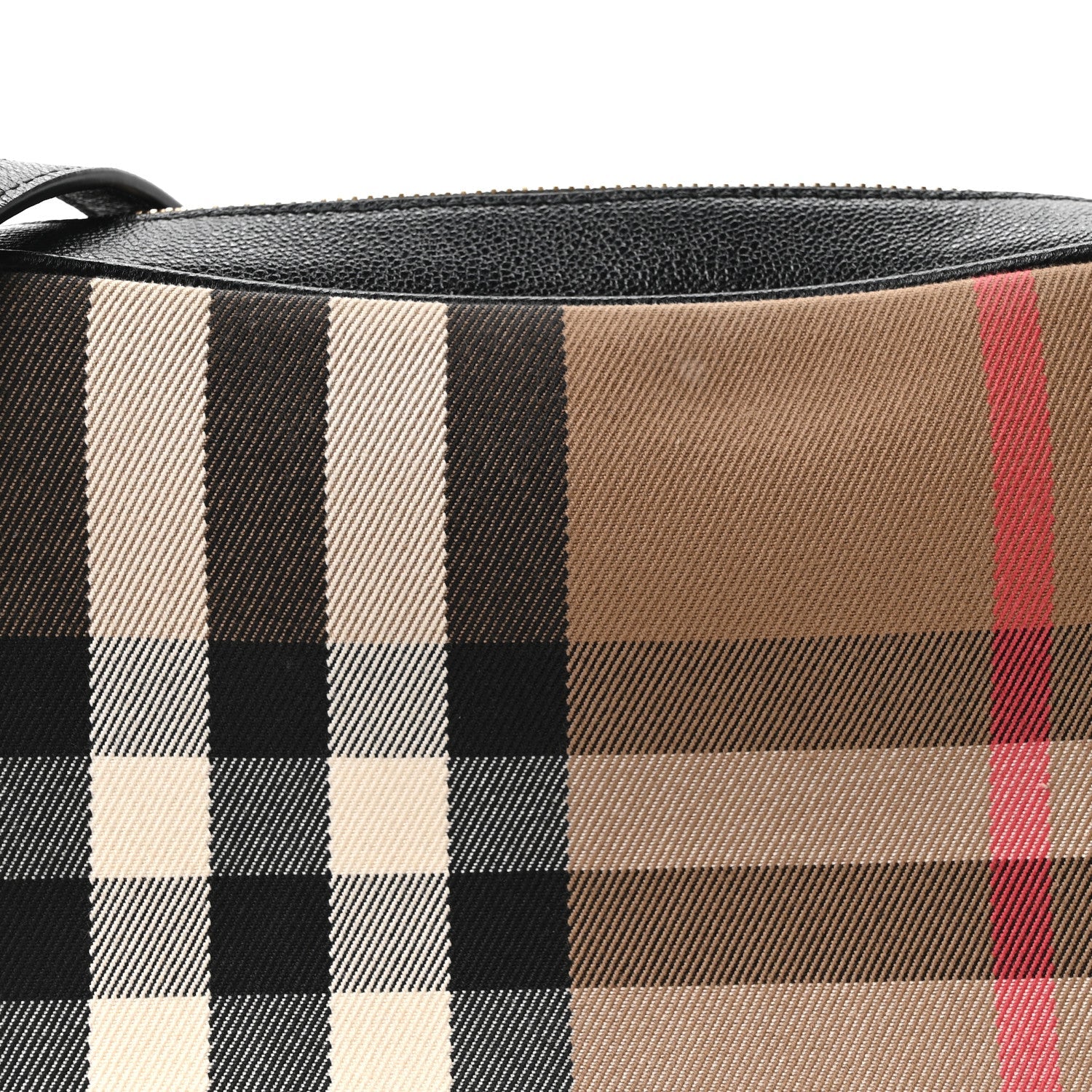 Giant Check Calfskin Large Camera Bag Black
