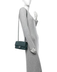Caviar Quilted Mini Rectangular Flap Dark Turquoise