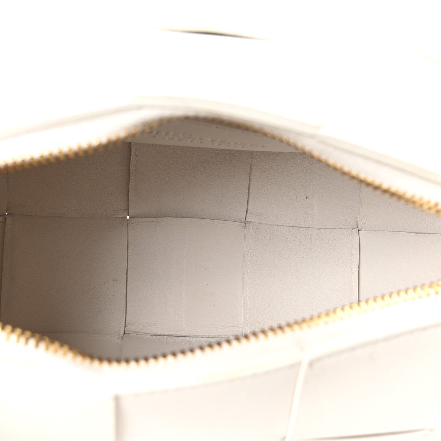 Lambskin Maxi Intrecciato Small Brick Cassette Bag White