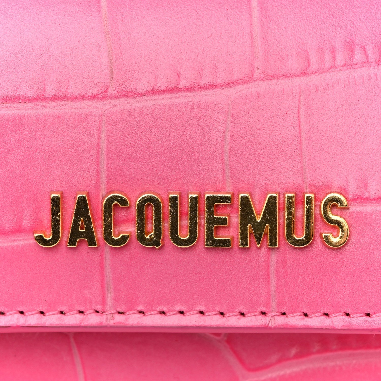 Calfskin Crocodile Embossed La Ceinture Bello Double Tour Belt Bag Pink