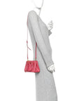 Saffiano Lux Micro Galleria Double Zip Tote Peonia