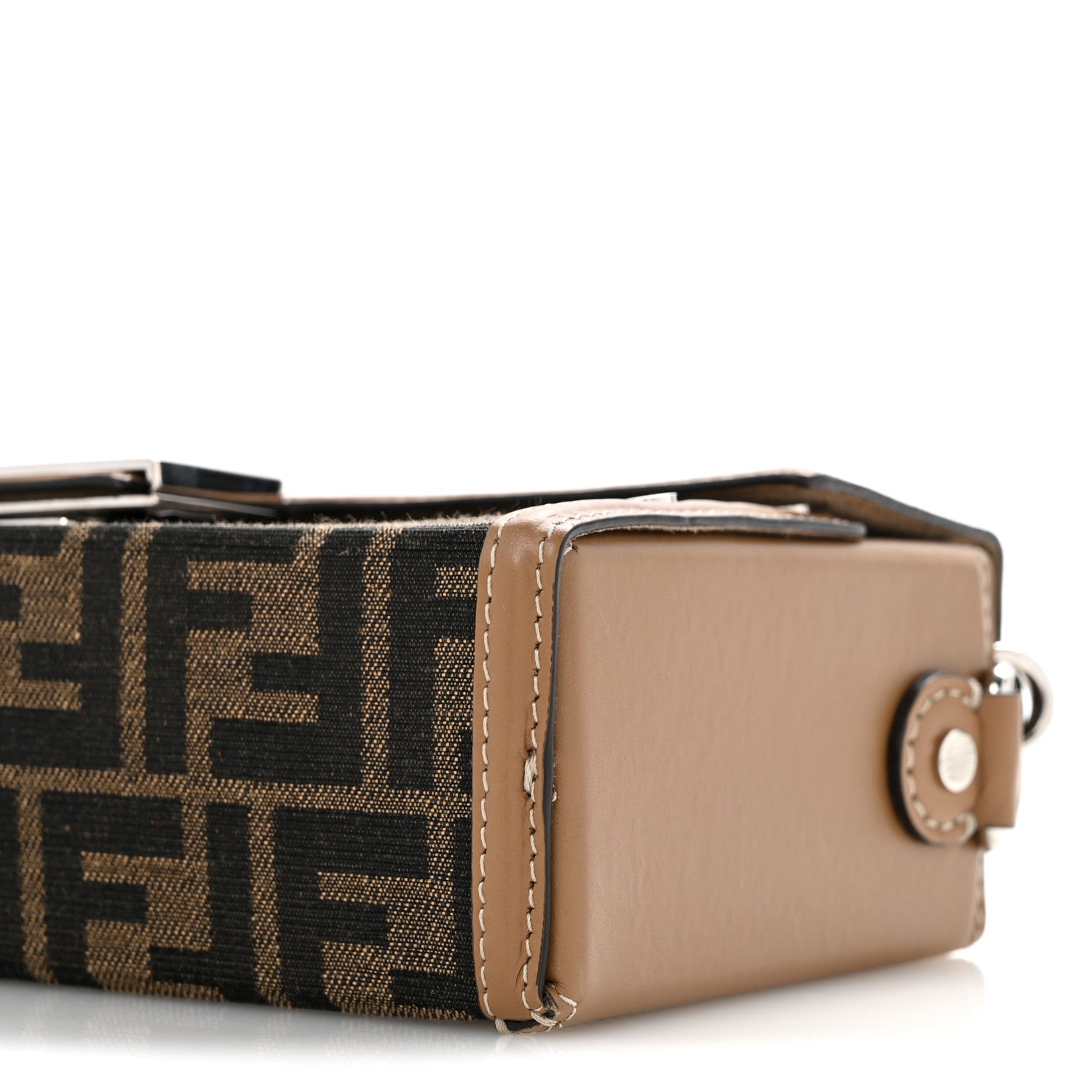 Recycled Fabric Jacquard Vitello King FF 1974 Baguette Soft Trunk Tobacco Moro Sand