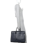 Calfskin Large Sac de Jour Carryall Navy Blue