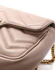 Calfskin Matelasse Super Mini GG Marmont Shoulder Bag Porcelain Rose