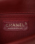 Lambskin Quilted Small Boy Flap Dark Red