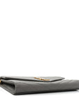 Grain De Poudre Matelasse Chevron Monogram Envelope Clutch Fog
