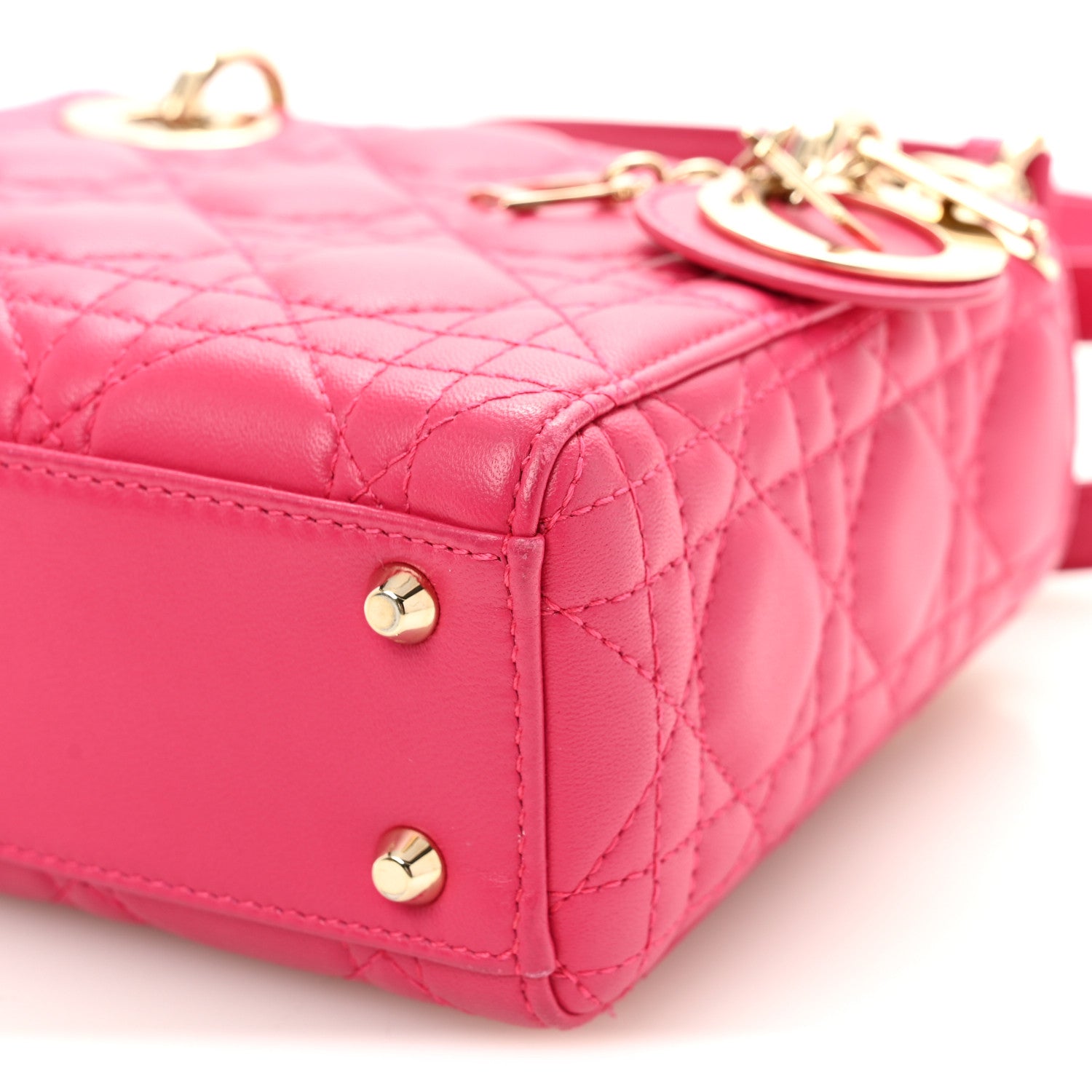 Lambskin Cannage Mini Lady D1OR Pink