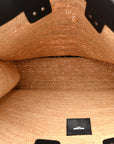 Raffia Calfskin Rive Gauche Tote Naturale Black