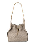Suede Quilted Medium CHNL 25 Handbag Grey