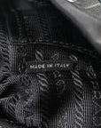Nylon Vela Saffiano Small Cinch Backpack Black