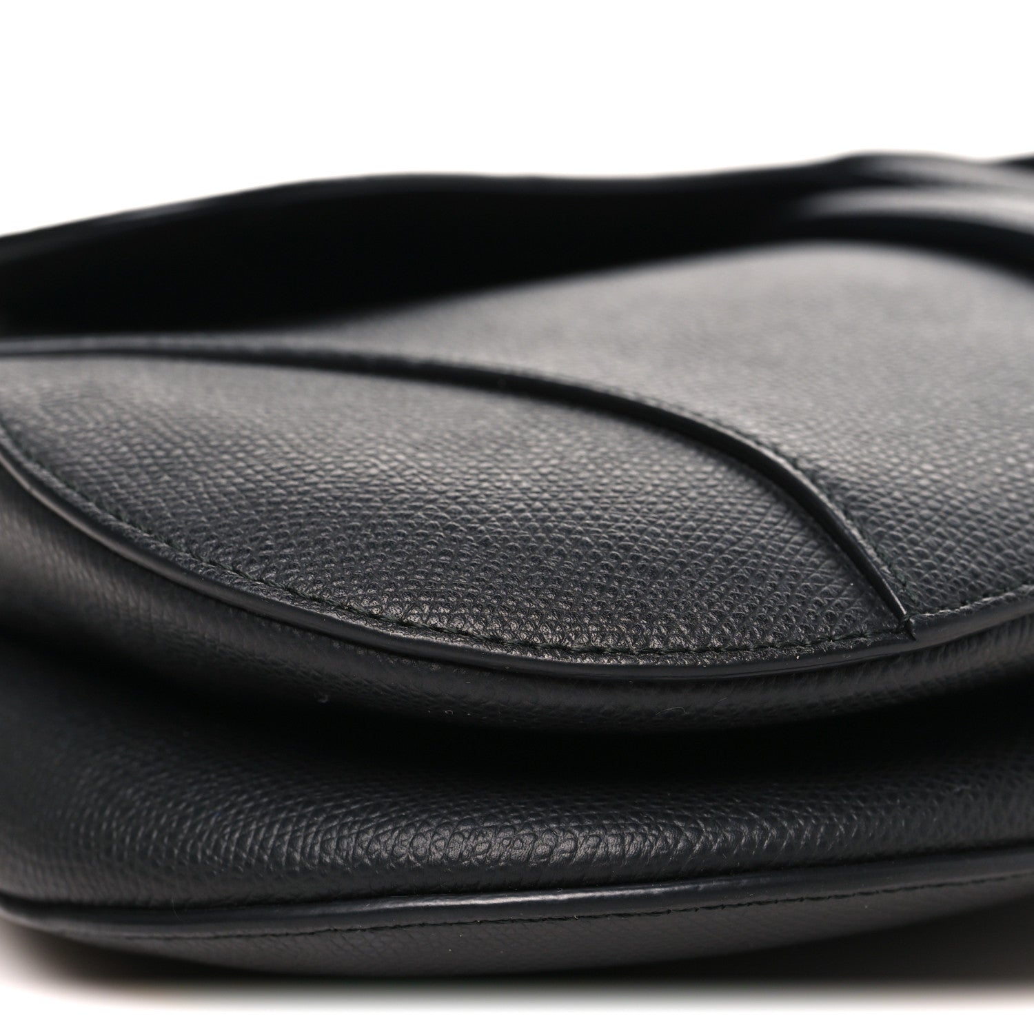 Grained Calfskin Saddle Bag Black