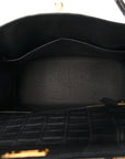 Matte Alligator Kelly Retourne 28 Black