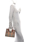 Calfskin Vintage Check Mini Two Handle Title Bag Archive Beige