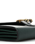 Calfskin Garden Dionysus Chain Wallet Emerald