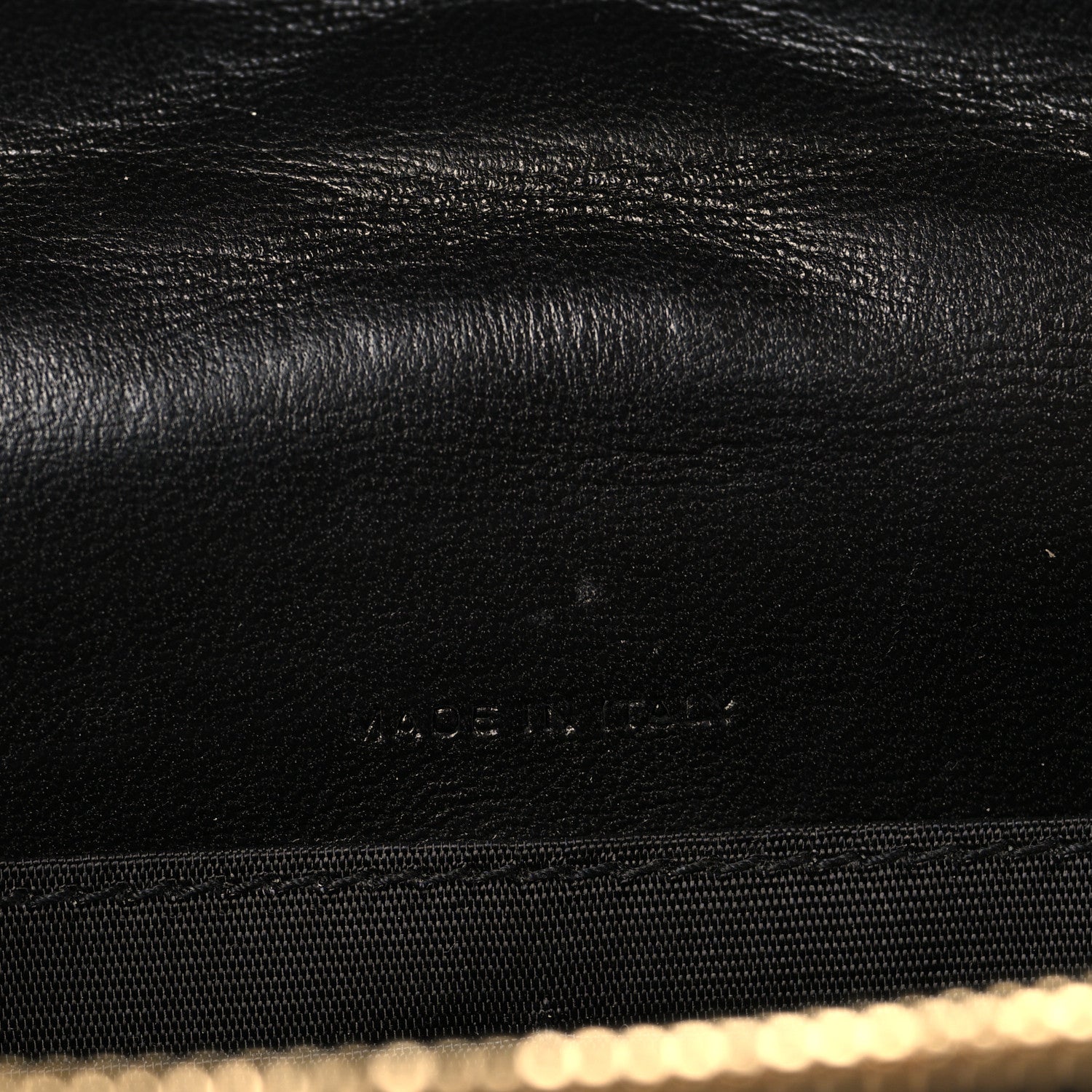 Calfskin Matelasse Chevron Monogram Envelope Chain Wallet Black