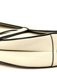 Grained Calfskin Saddle Bag White