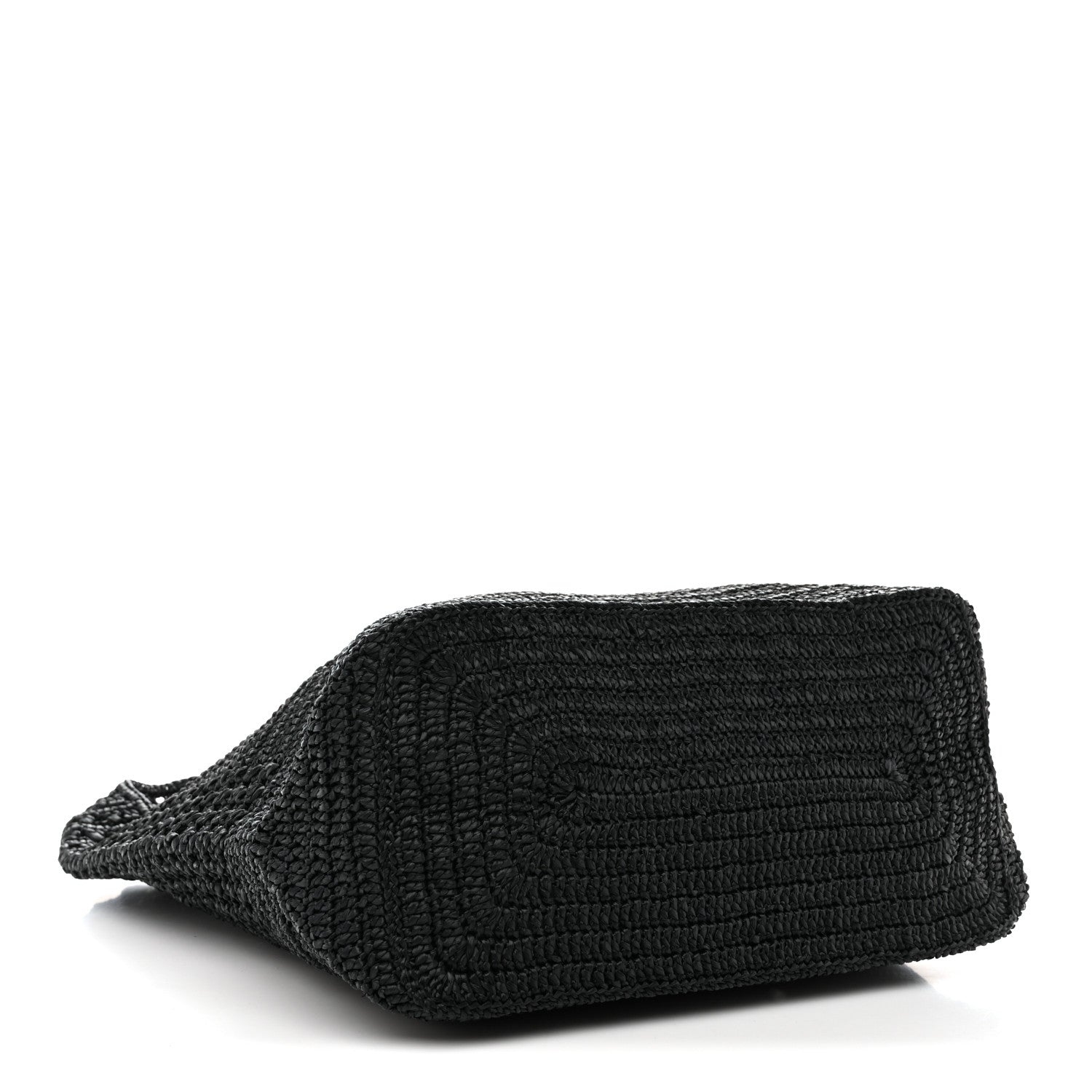 Raffia Monogram Le 5 A 7 Medium Tote Black
