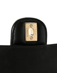 Lambskin Chevron Quilted Medium Double Flap Black