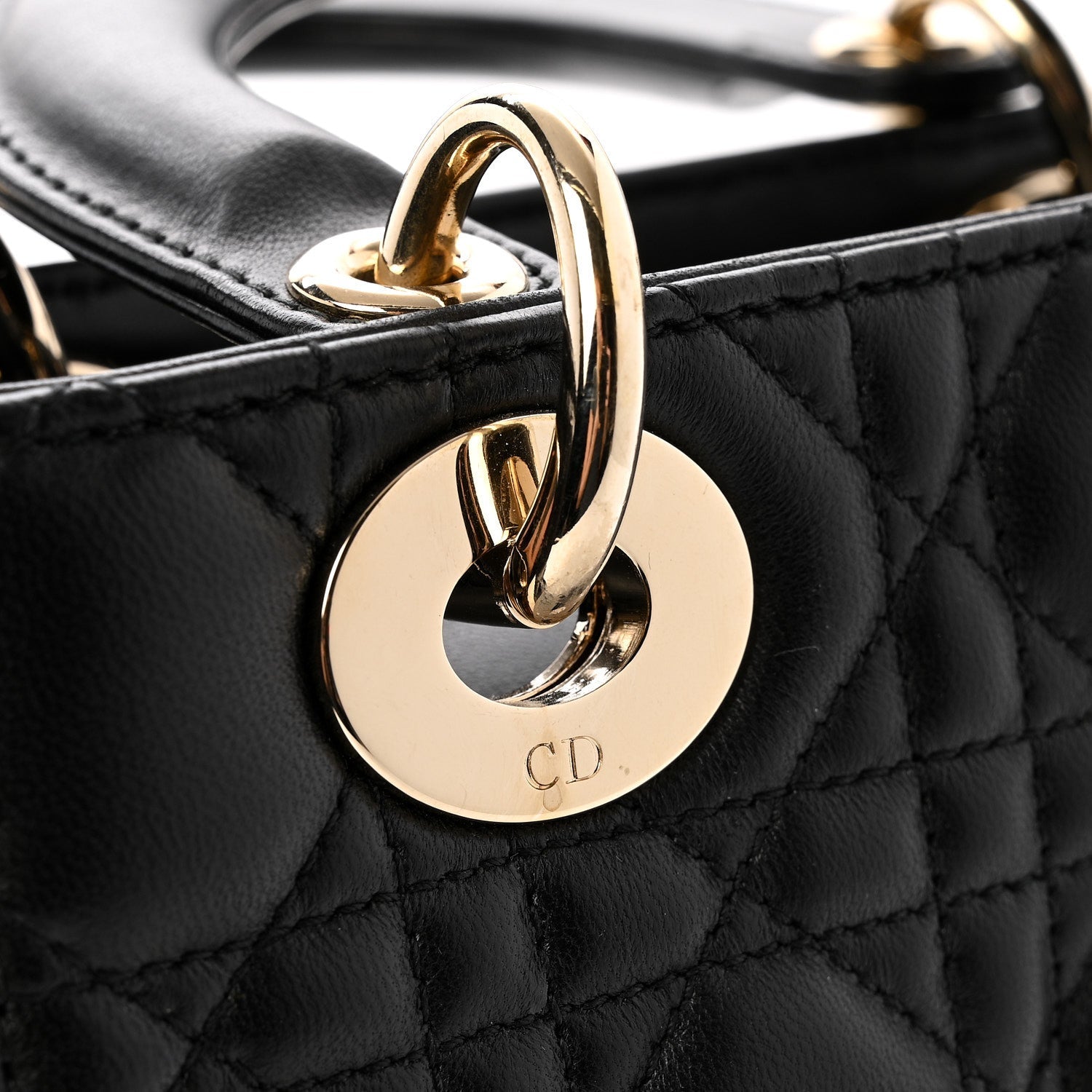 Lambskin Cannage Small My ABCD1OR Lady D1OR Black