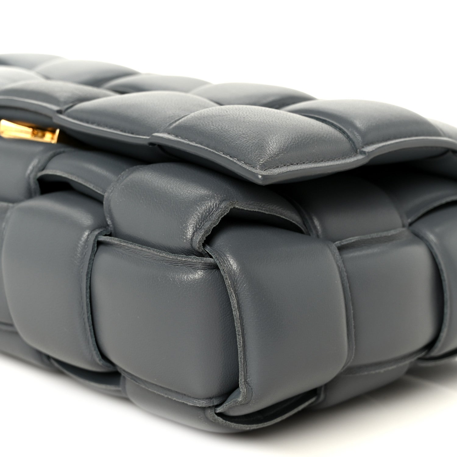 Nappa Maxi Intreccio Padded Cassette Crossbody Bag Thunder