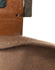 Wool Pony Hair Flower Applique Baguette Brown