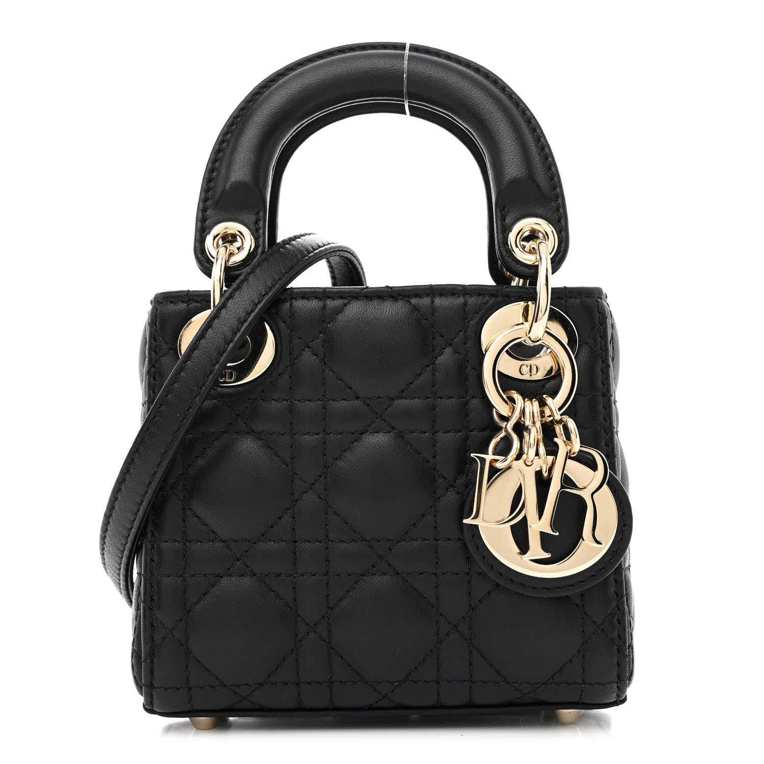 Lambskin Cannage Micro Lady D1OR Black